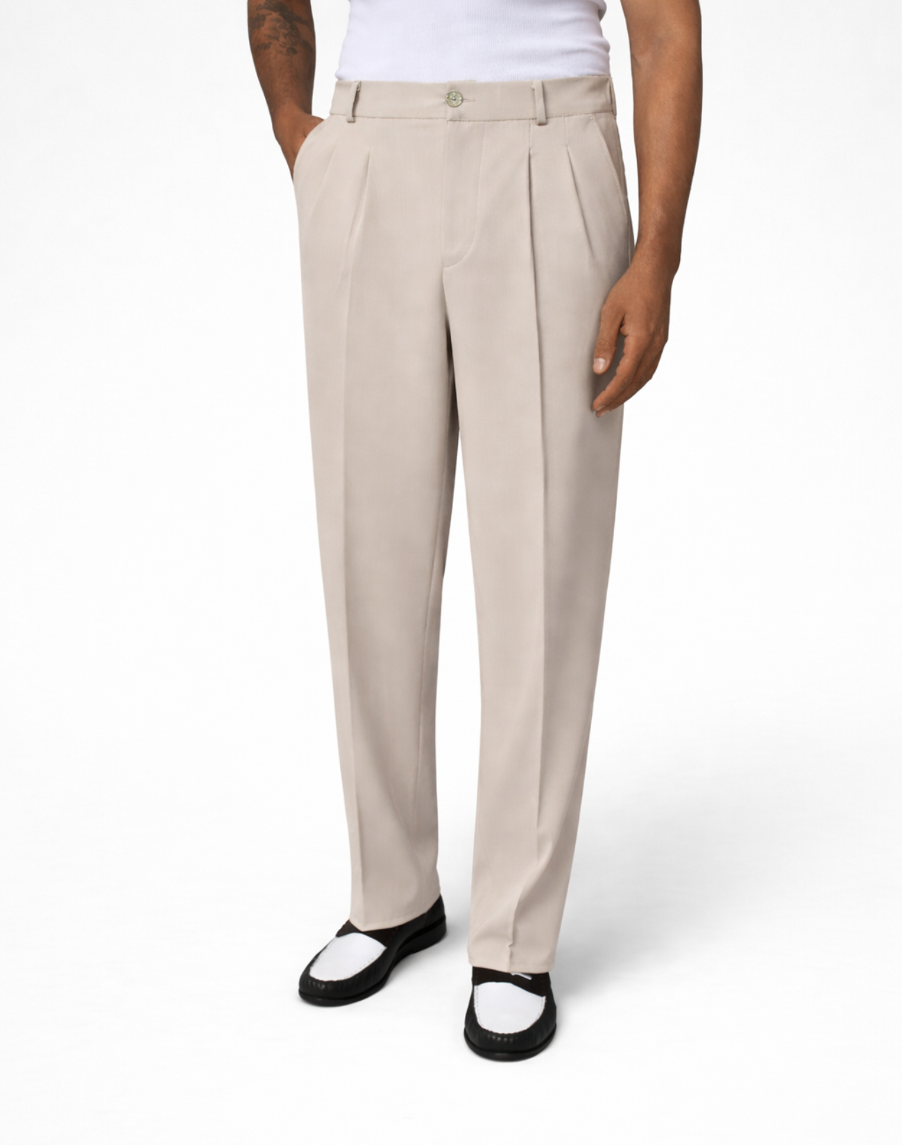 Soft Baggy Pleated Trousers