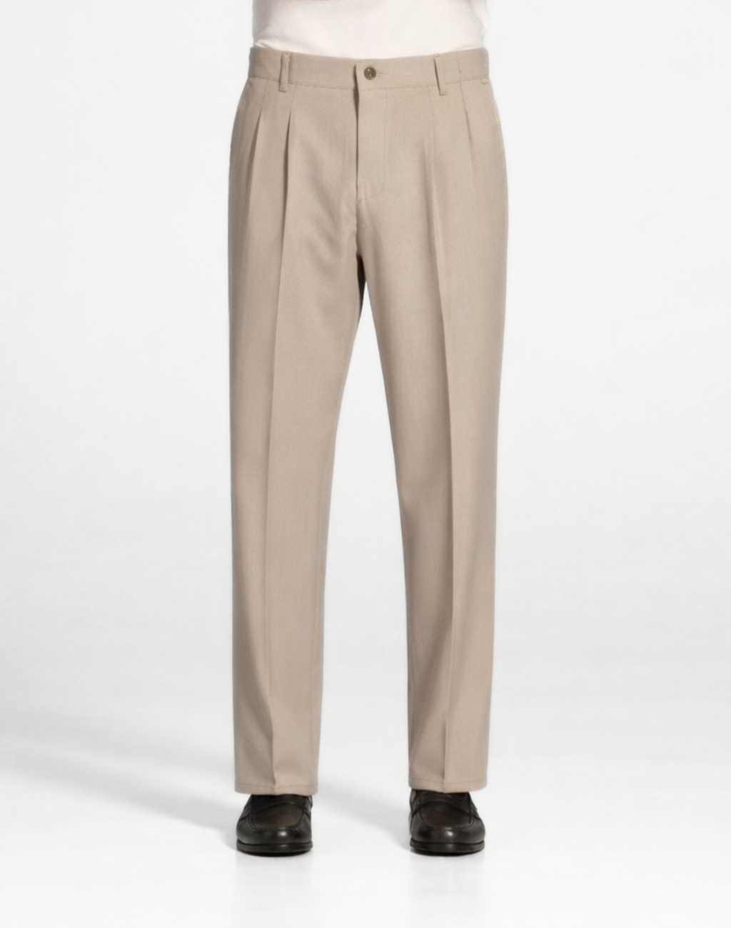 Beige soft basic trousers