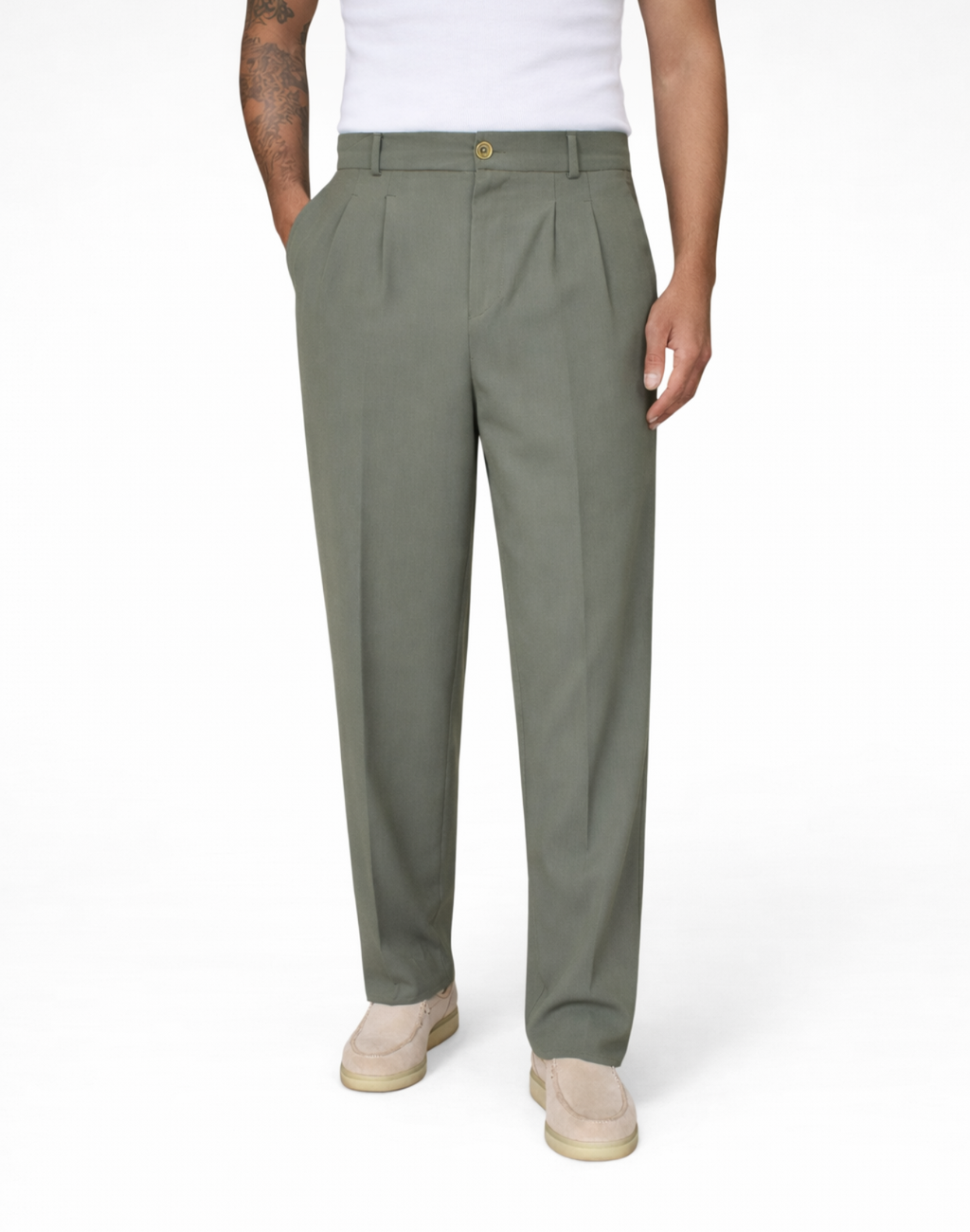 Soft Baggy Pleated Trousers